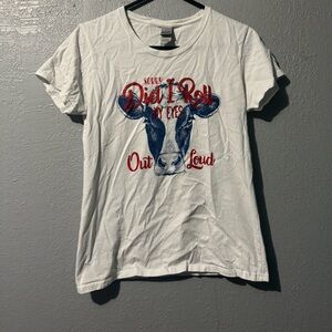 5/$20 
Did I roll my eyes out loud Guilded Heavy Cotton White T-Shirt